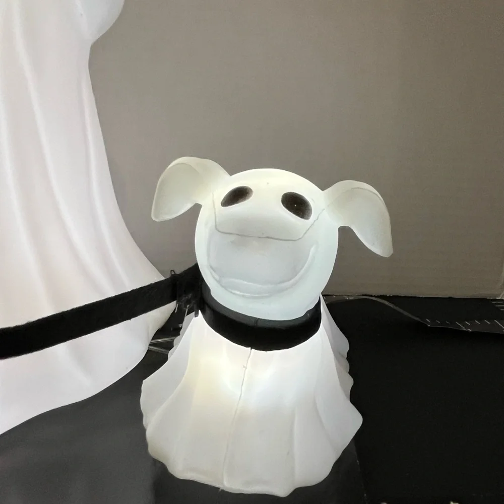 White Ghost and Dog Halloween Decor